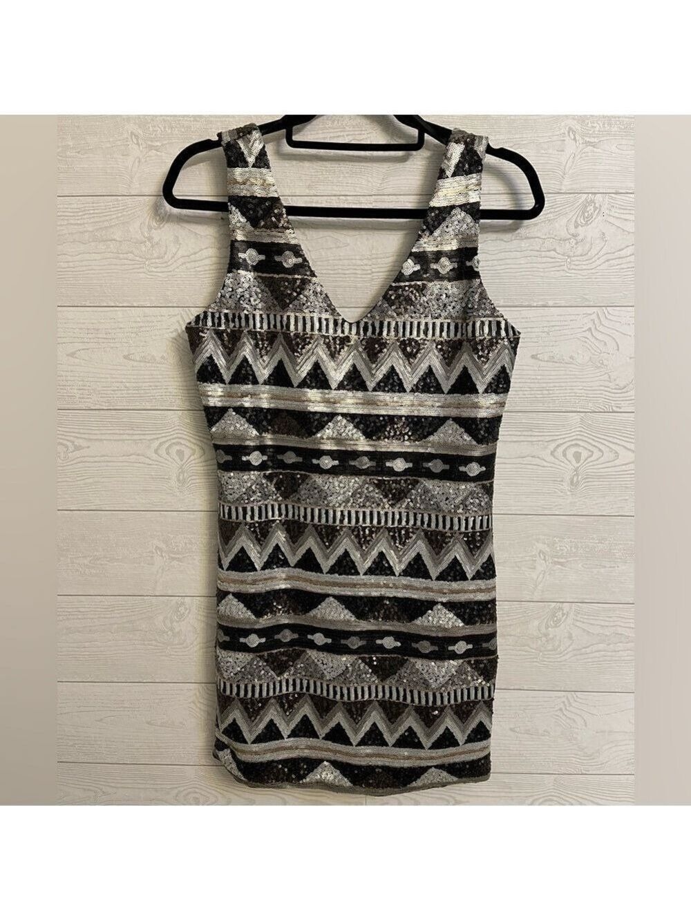One Clothing L.A. Women’s Black Silver Sleeveless Sequin Mini Dress size…